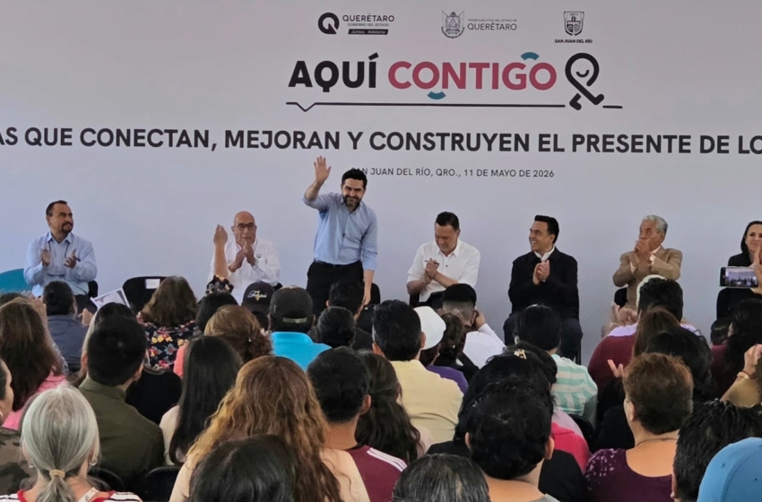  Agustín Dorantes acude a entrega de nueva explanada para tianguistas de Fundadores en San Juan del Río