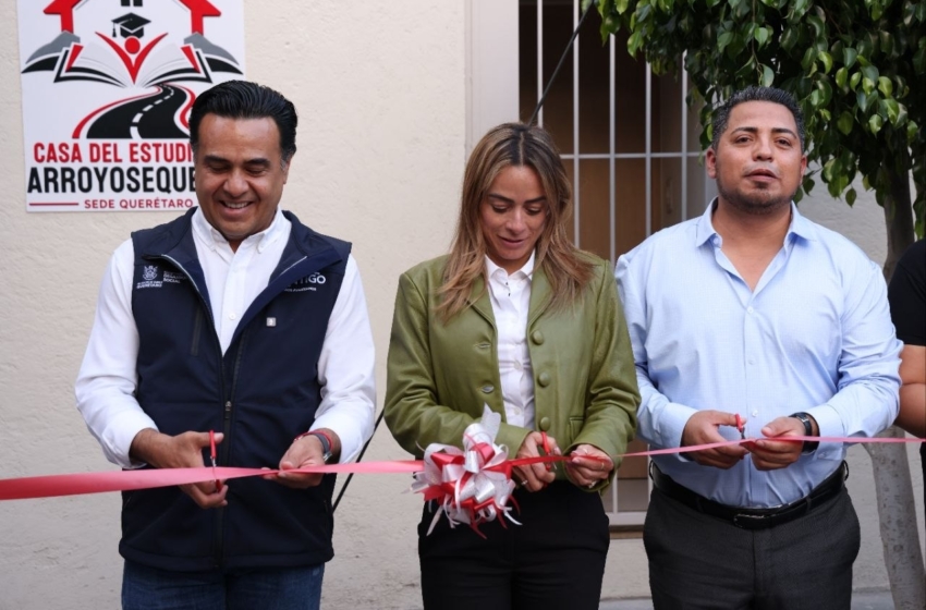  Luis Nava inaugura Casa del Estudiante Arroyosequense en Querétaro