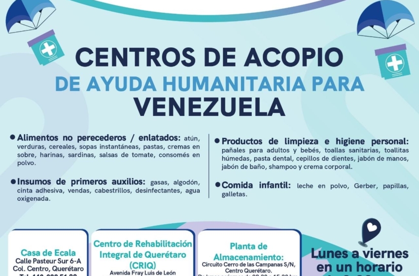  SEDIF Querétaro abre centros de acopio para apoyar a damnificados por terremoto en Venezuela