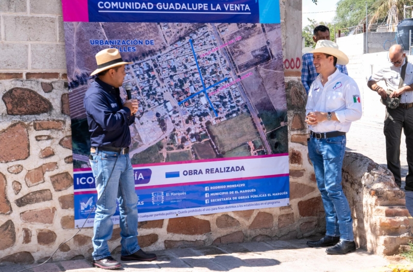  Rodrigo Monsalvo entrega obras por 20.3 millones de pesos en tres comunidades de El Marqués