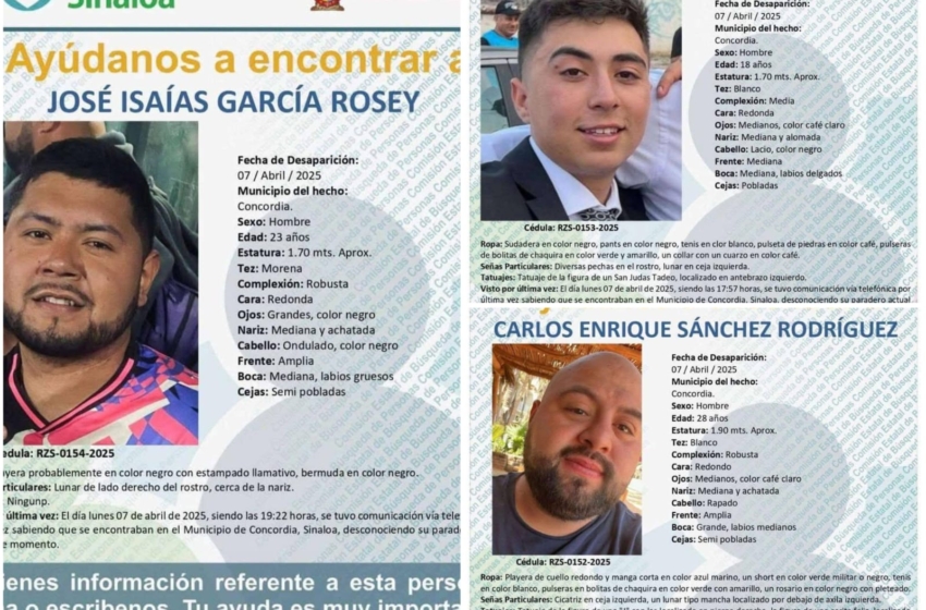  Localizan sin vida a José Isaías; continúa la búsqueda de otros dos jóvenes sanjuanenses desaparecidos en Sinaloa