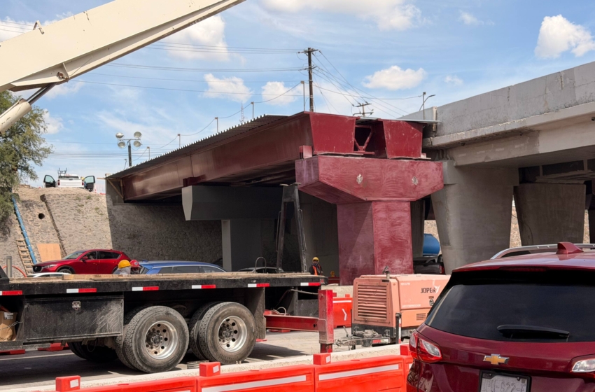  Del guinda al gris: cambian el color del puente del Tren México-Querétaro en Bernardo Quintana