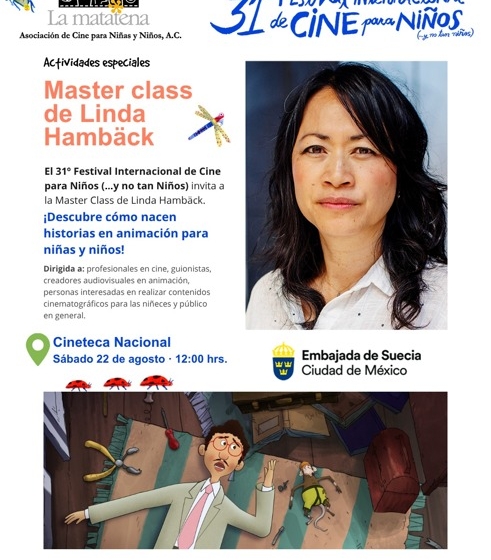  Linda Hambäck impartirá Master Class sobre cine de animación para niñas y niños en la Cineteca Nacional