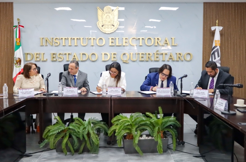  Cinco instituciones firman convenio para coordinar el proceso electoral 2026-2027 en Querétaro